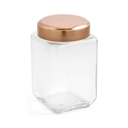 TARRO VIDRIO QUID B&W 1.25L TAPA METAL COBRE